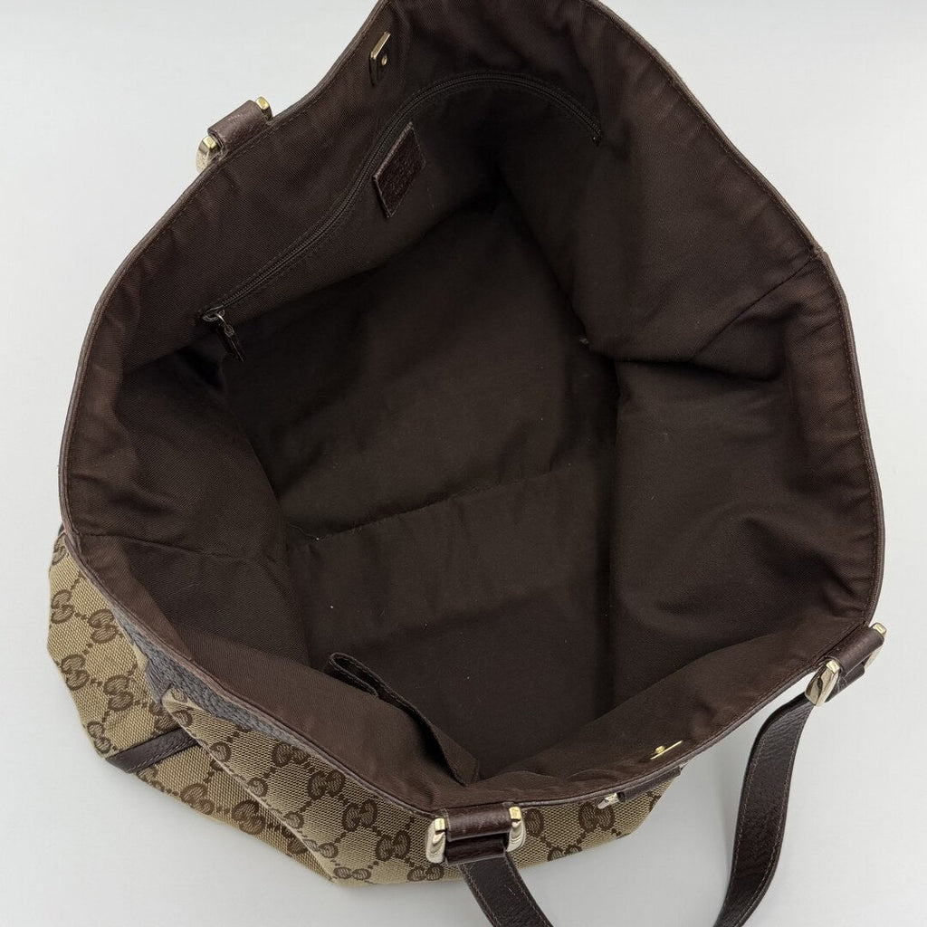 Gucci GG Canvas Abbey D-Ring Brown Tote Bag