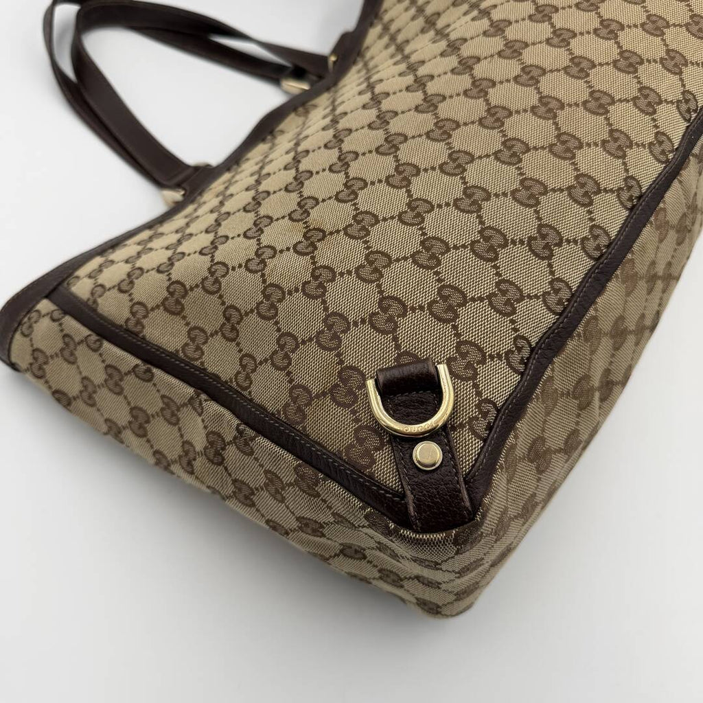 Gucci GG Canvas Abbey D-Ring Brown Tote Bag