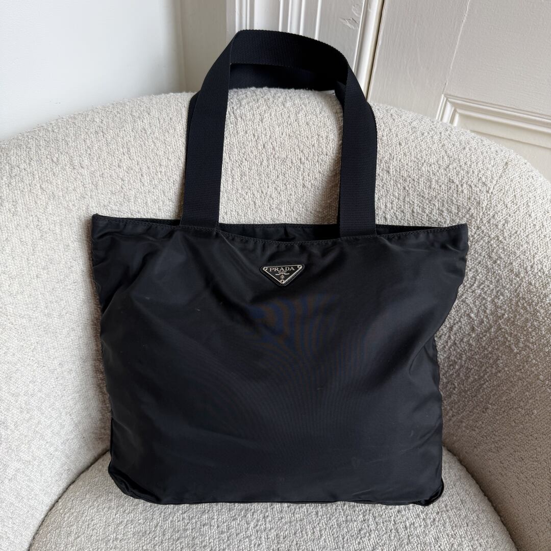 Prada Nylon Tesutto Black Tote Bag