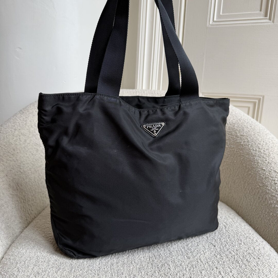 Prada Nylon Tesutto Black Tote Bag