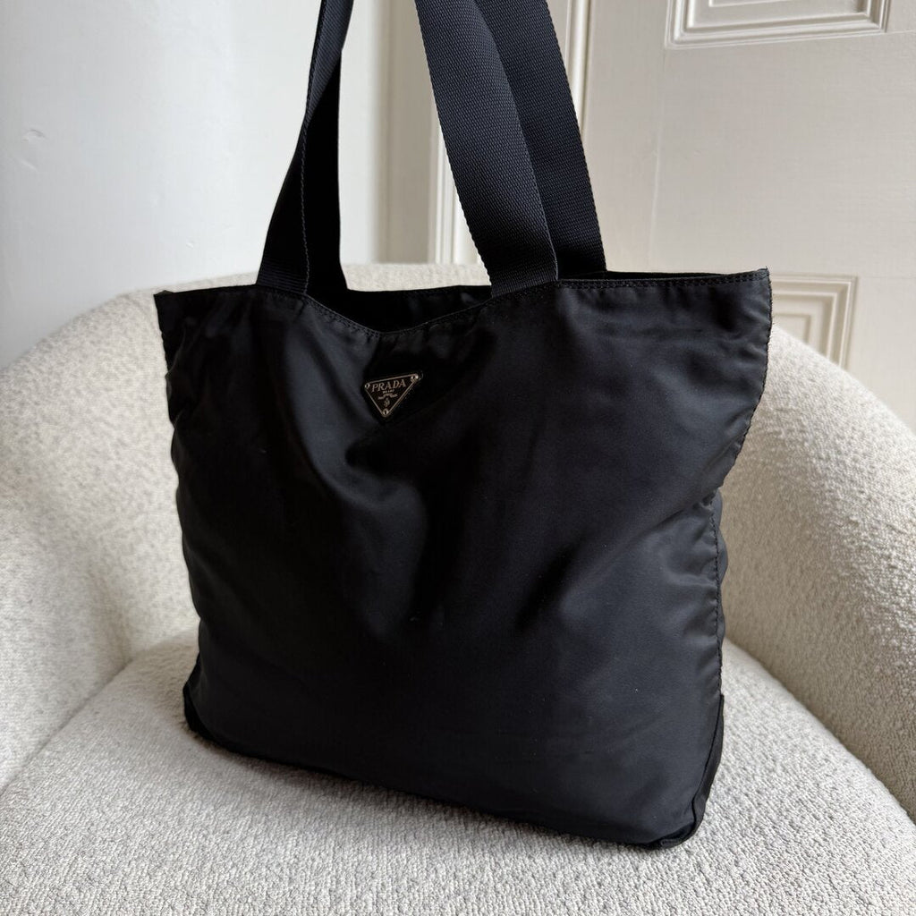 Prada Nylon Tesutto Black Tote Bag