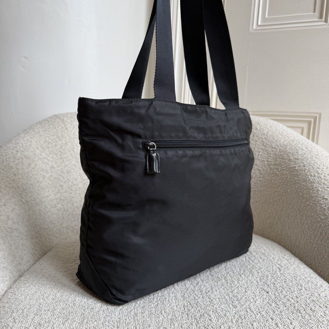 Prada Nylon Tesutto Black Tote Bag