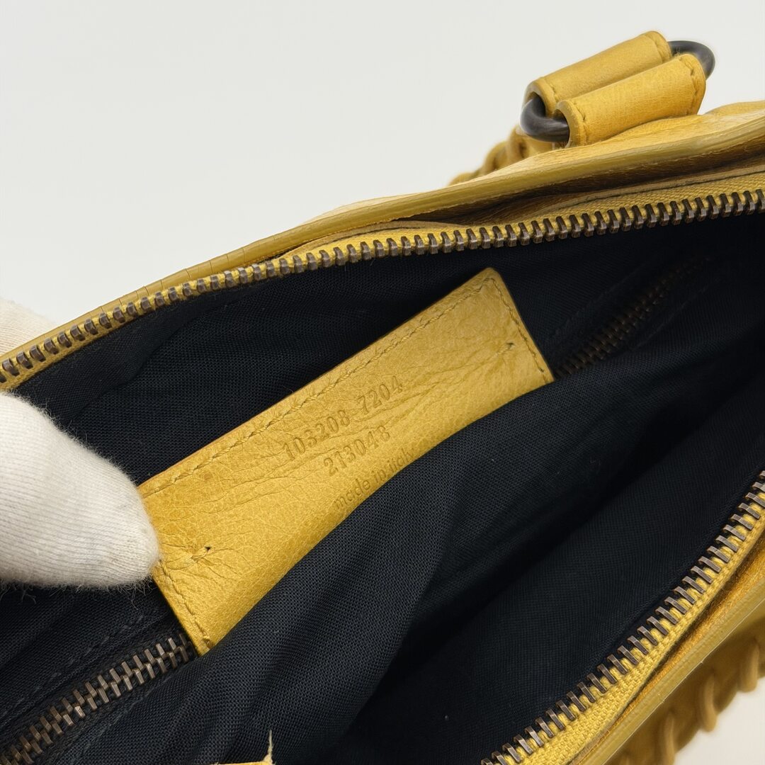 2010 Balenciaga First Yellow Leather Handbag