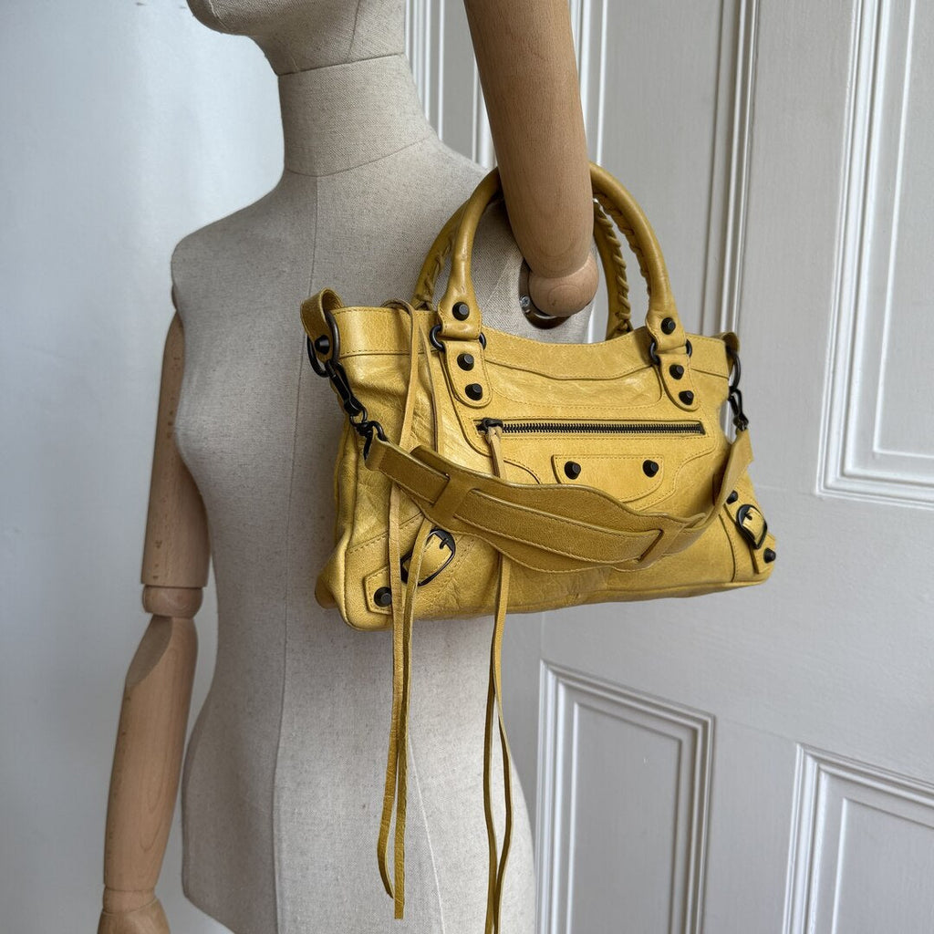 2010 Balenciaga First Yellow Leather Handbag