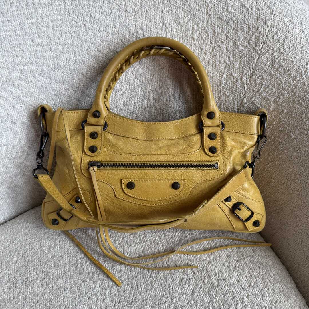 2010 Balenciaga First Yellow Leather Handbag