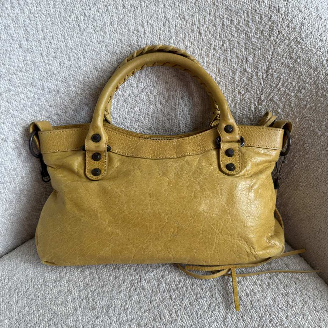 2010 Balenciaga First Yellow Leather Handbag