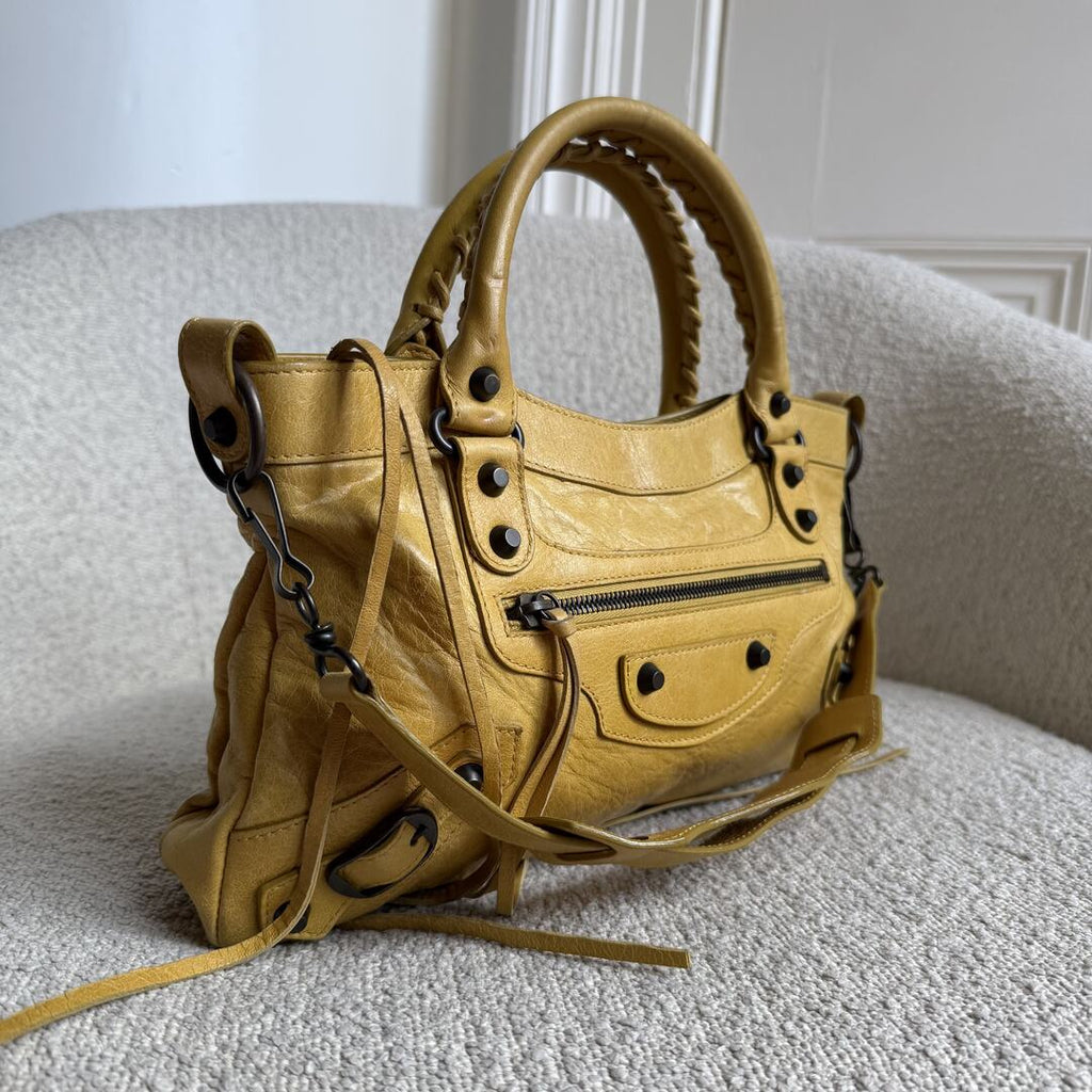 2010 Balenciaga First Yellow Leather Handbag
