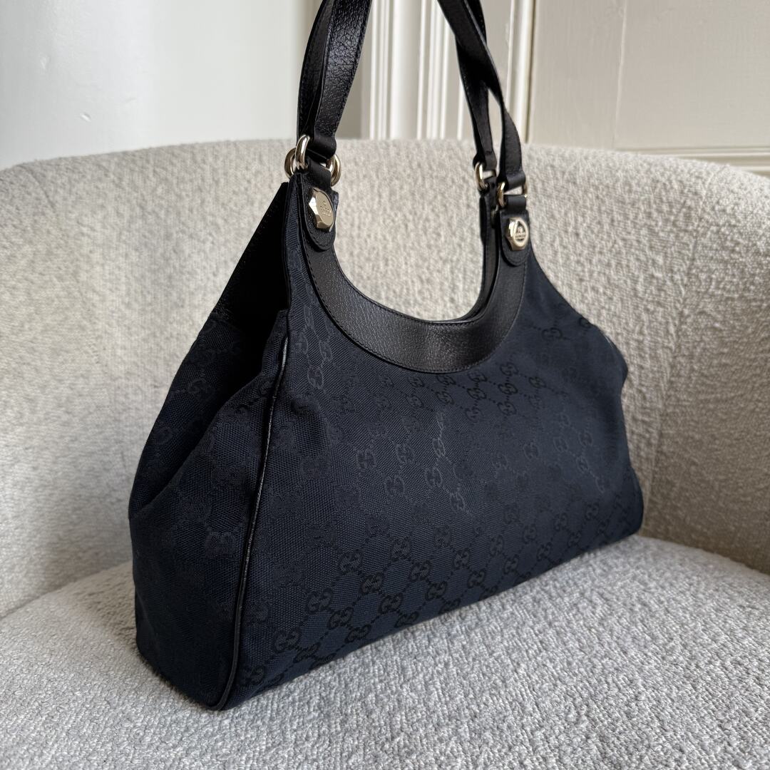 Gucci GG Canvas Monogram Black Tote Bag