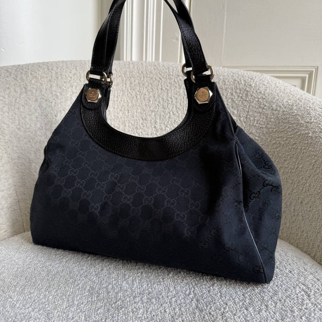 Gucci GG Canvas Monogram Black Tote Bag