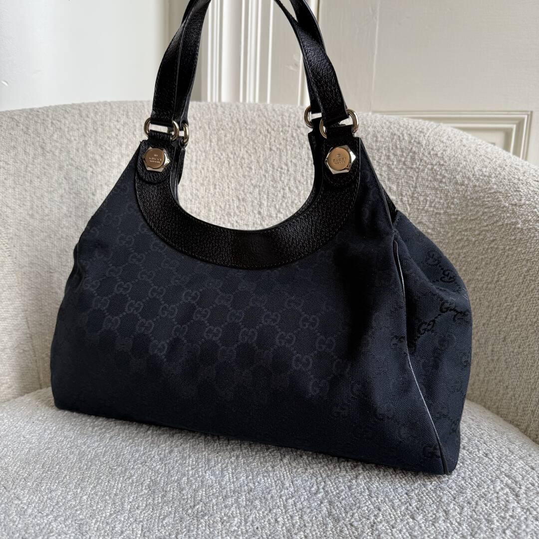 Gucci GG Canvas Monogram Black Tote Bag