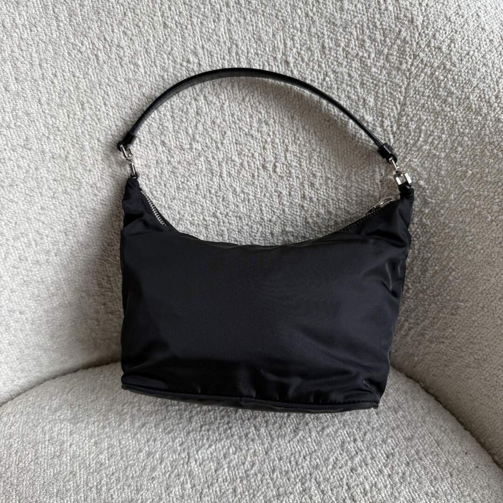 Prada Tessuto Hobo Nylon Black Mini Shoulder Bag