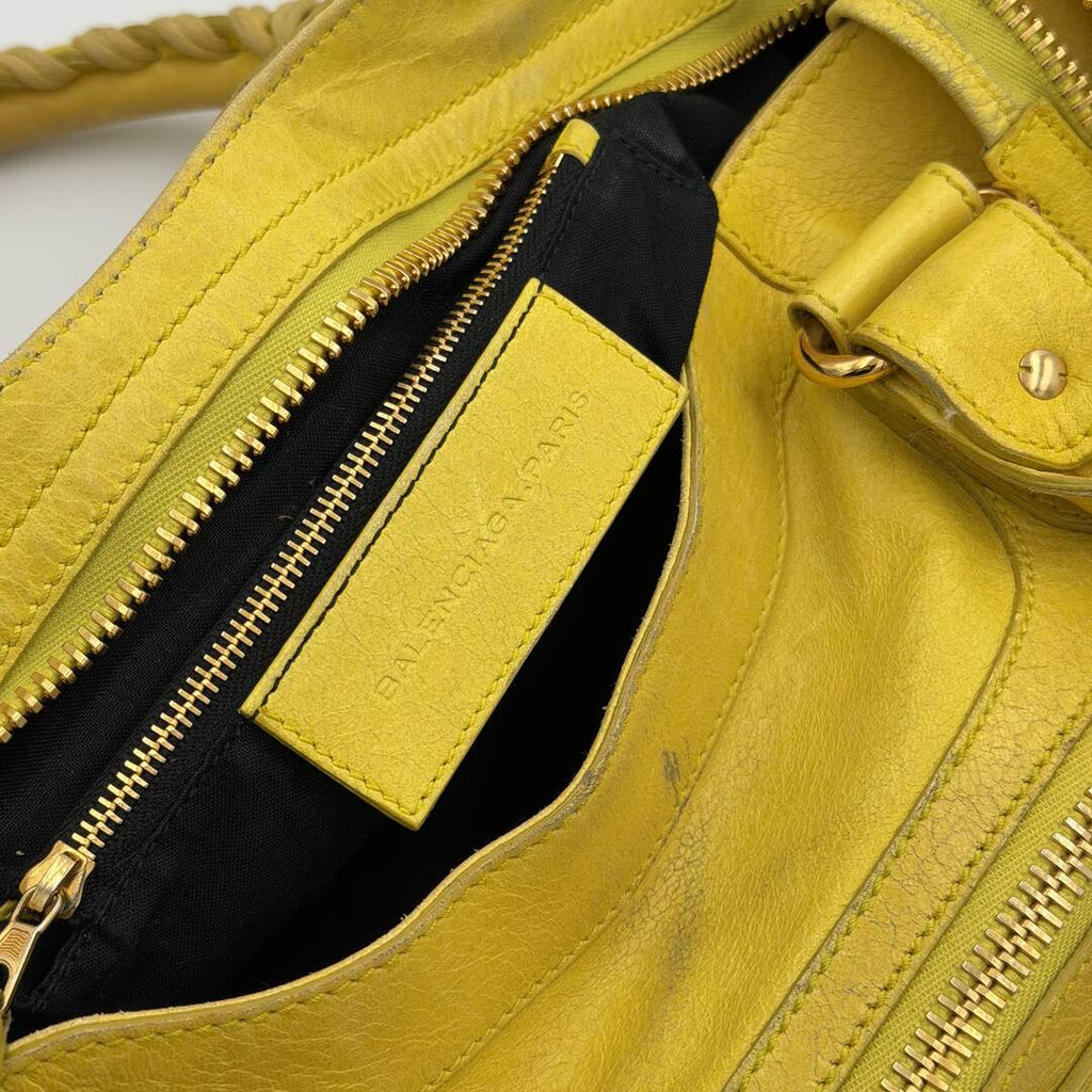 2011 Balenciaga The Giant City 21 Yellow Green Bag