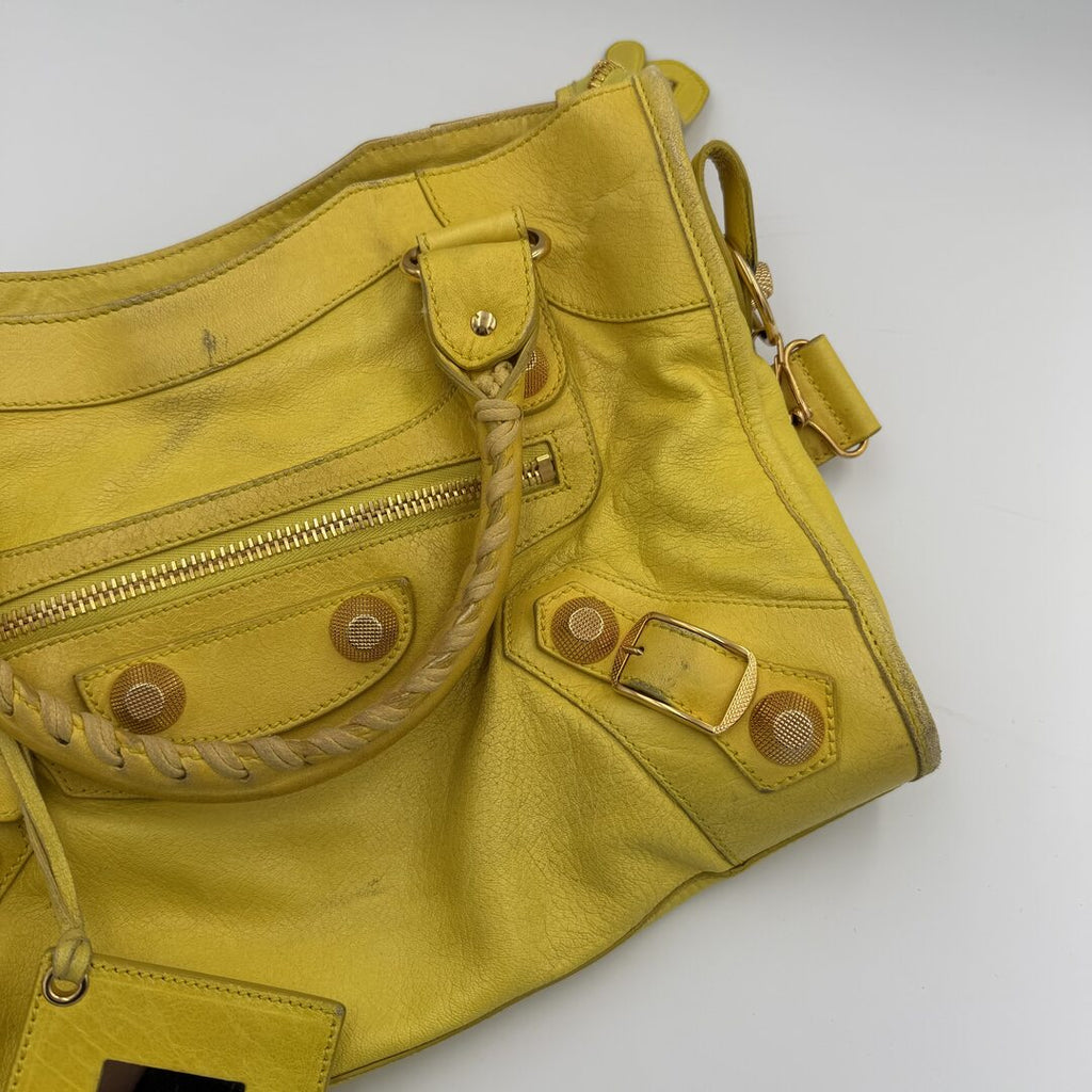 2011 Balenciaga The Giant City 21 Yellow Green Bag