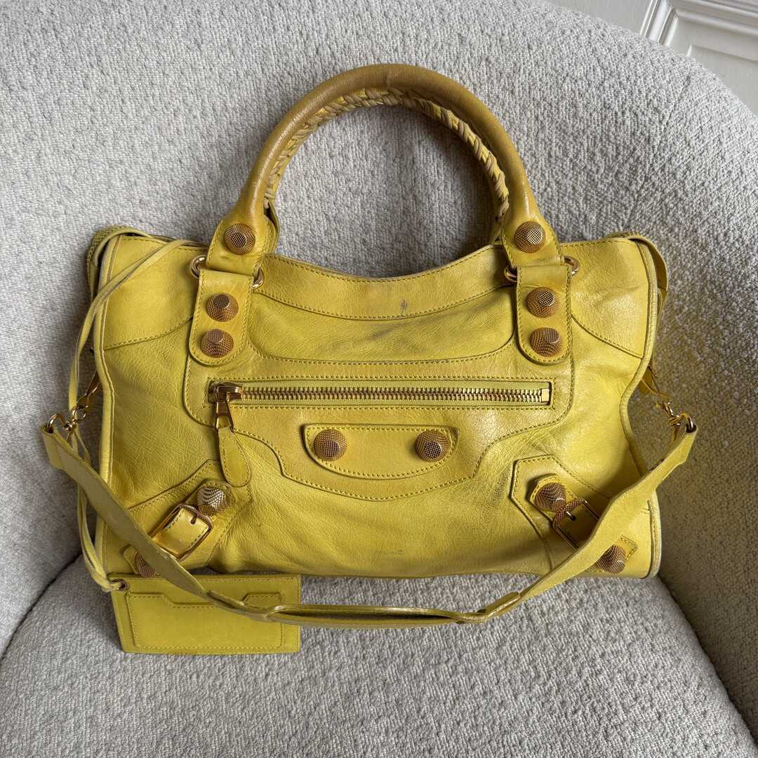 2011 Balenciaga The Giant City 21 Yellow Green Bag