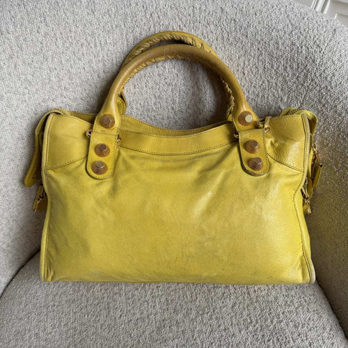 2011 Balenciaga The Giant City 21 Yellow Green Bag