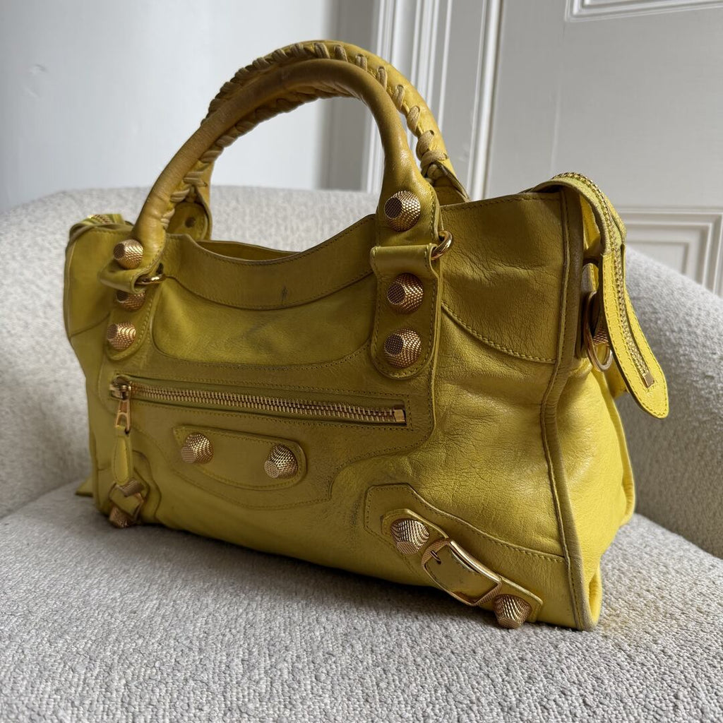 2011 Balenciaga The Giant City 21 Yellow Green Bag