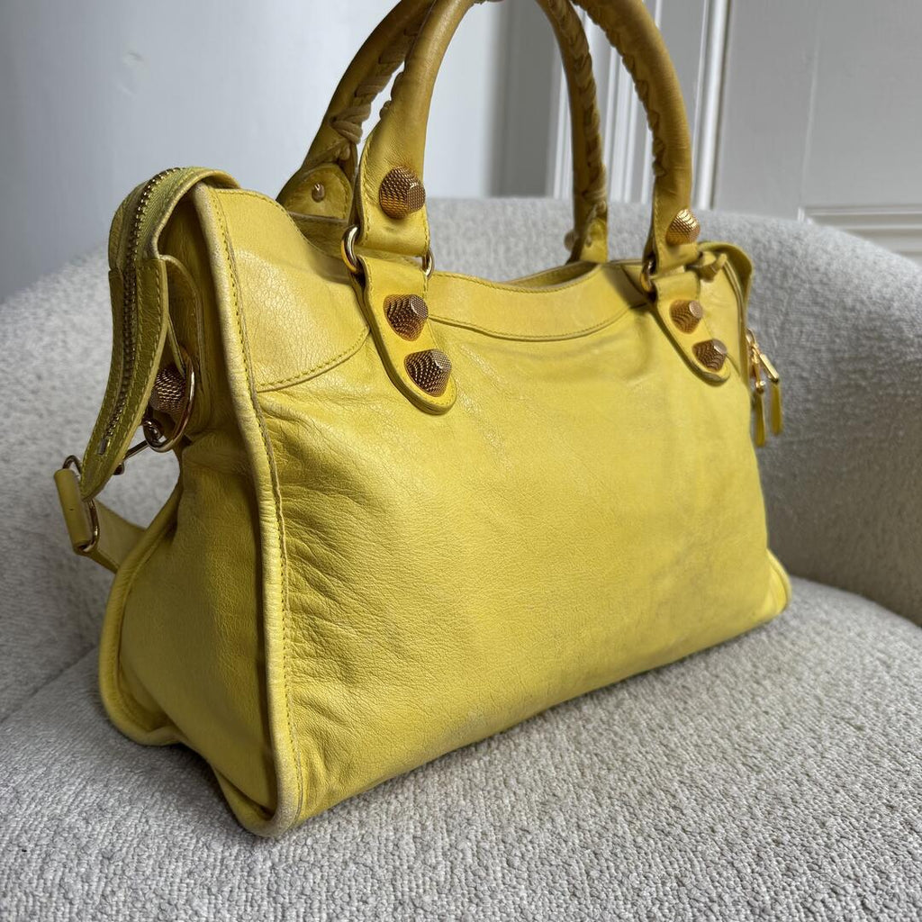 2011 Balenciaga The Giant City 21 Yellow Green Bag