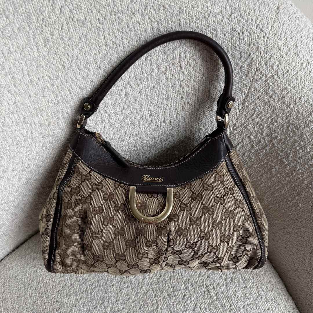 Gucci GG Canvas Abbey Brown Shoulder Bag