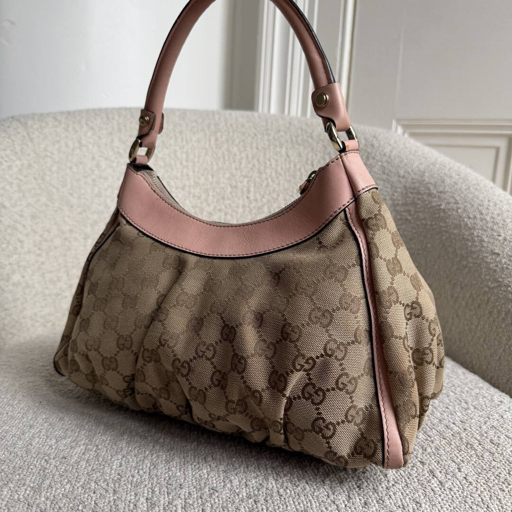 Gucci GG Canvas Abbey Pink Shoulder Bag