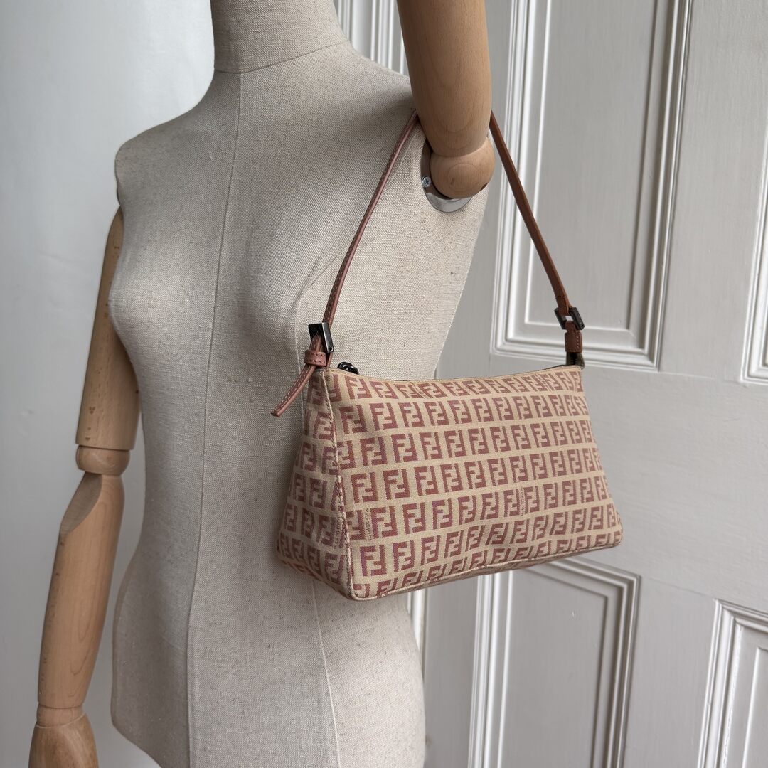 Fendi Zucchino Light Pink Shoulder Bag