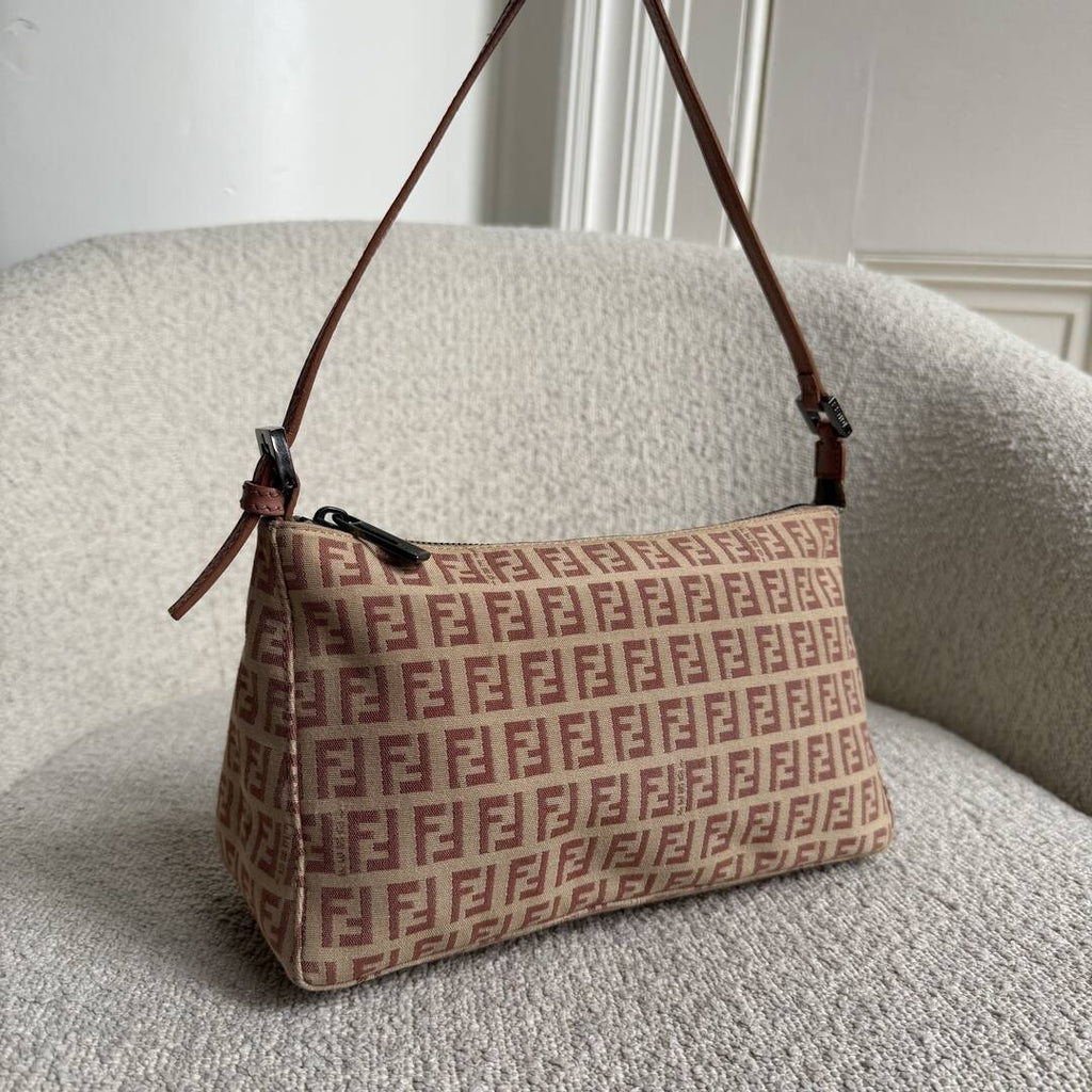Fendi Zucchino Light Pink Shoulder Bag