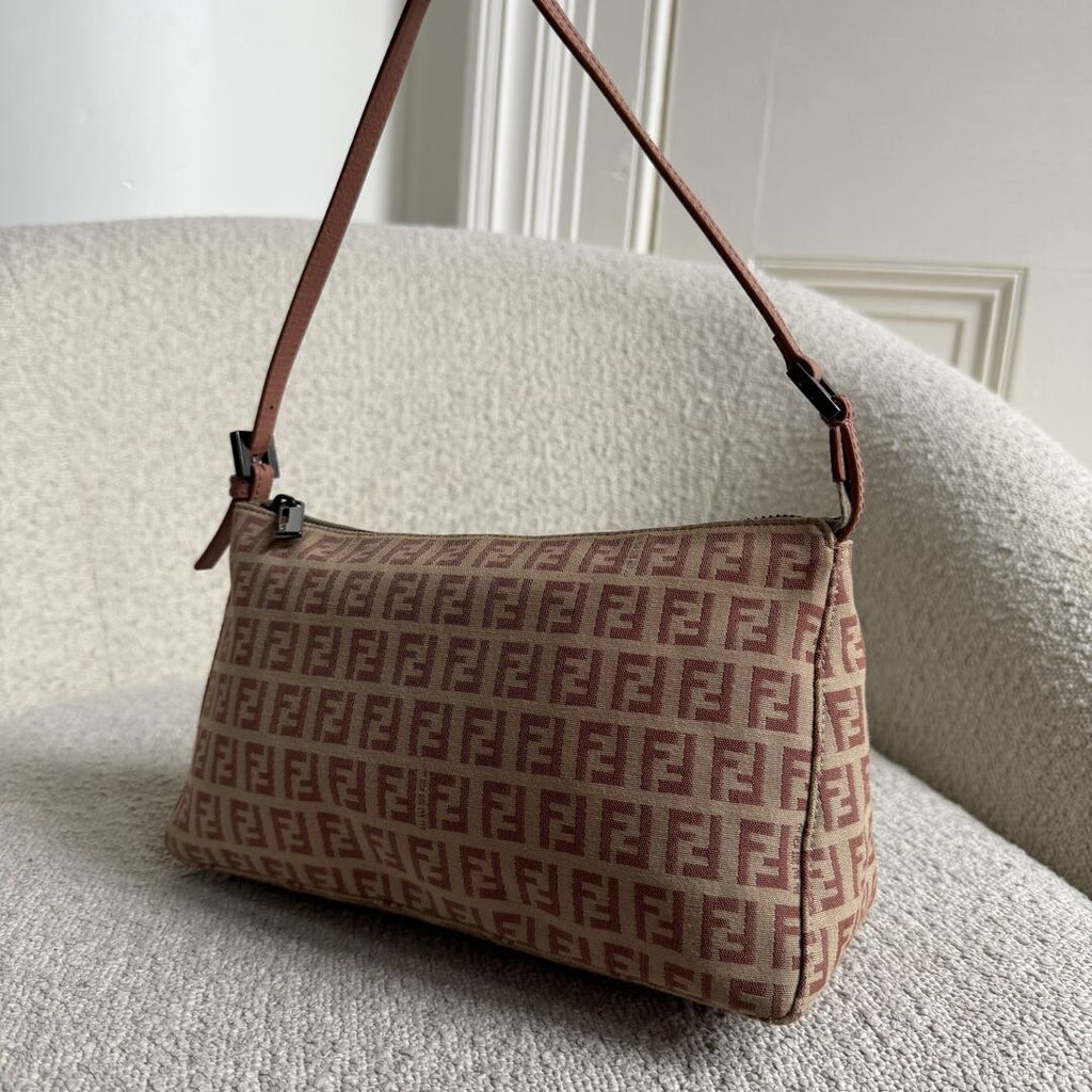 Fendi Zucchino Light Pink Shoulder Bag