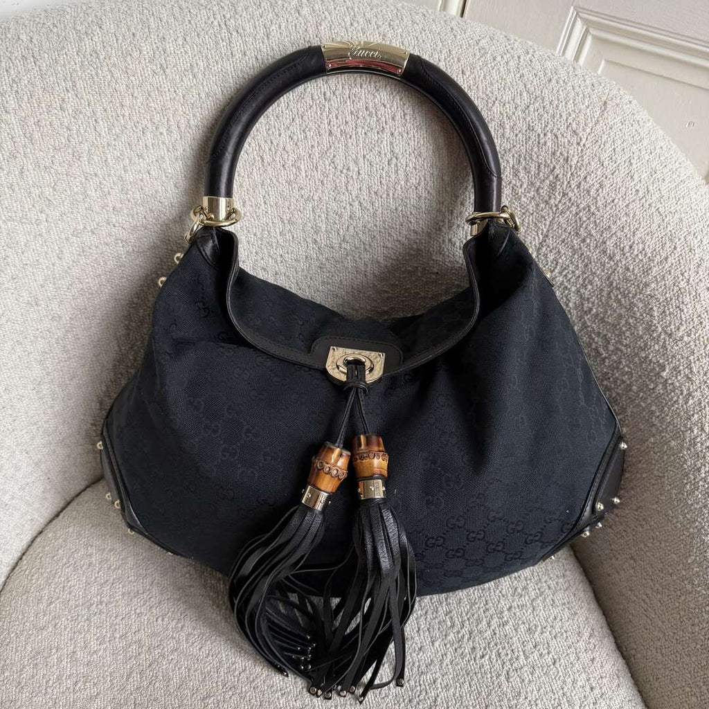 Gucci GG Canvas Indy Black Handbag