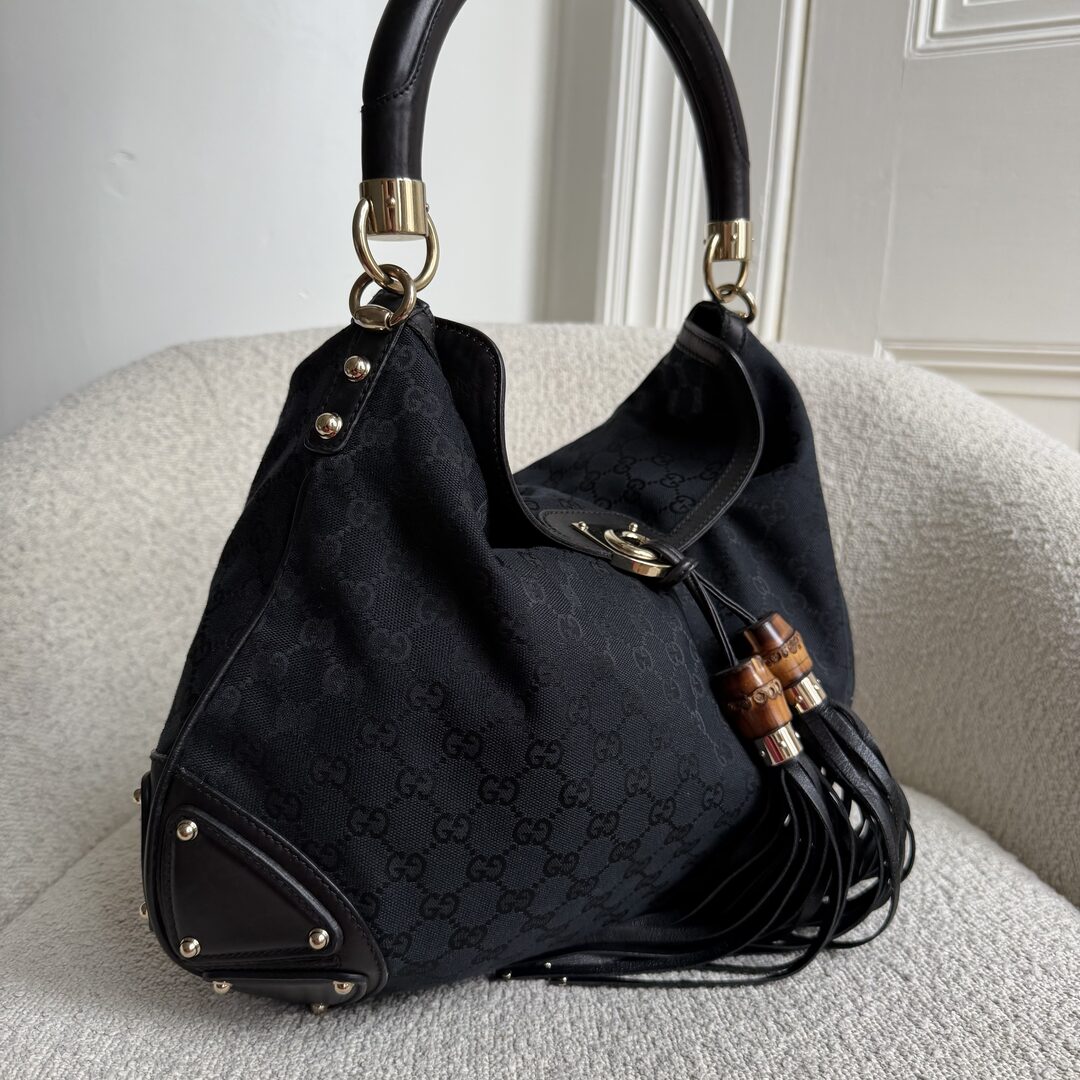 Gucci GG Canvas Indy Black Handbag