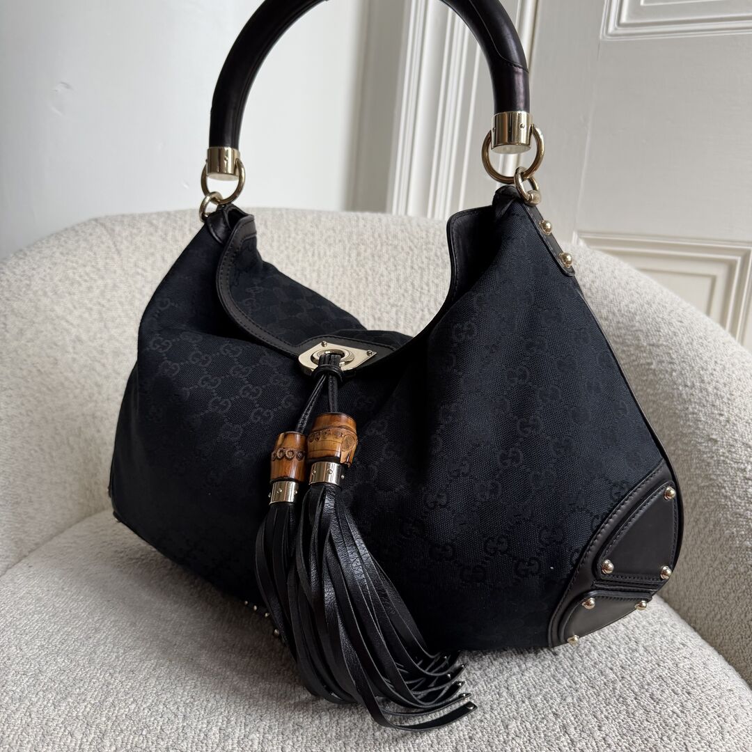 Gucci GG Canvas Indy Black Handbag