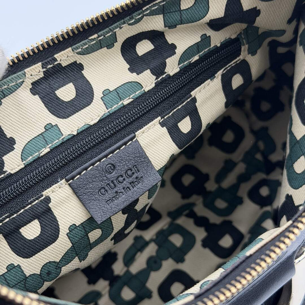 2008 Gucci Guccissima Abbey Leather Black Shoulder Bag
