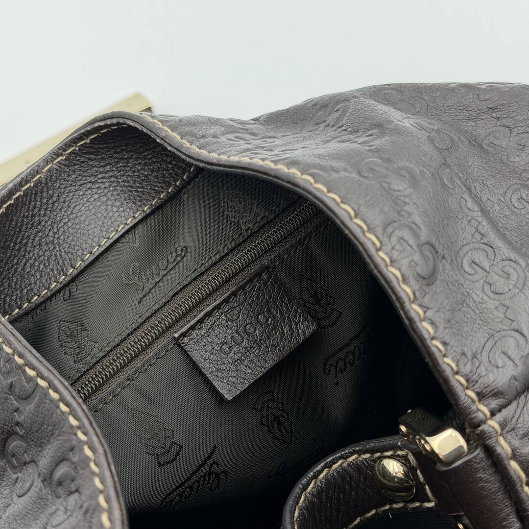 Gucci Guccissima Hobo Brown Leather Shoulder Bag