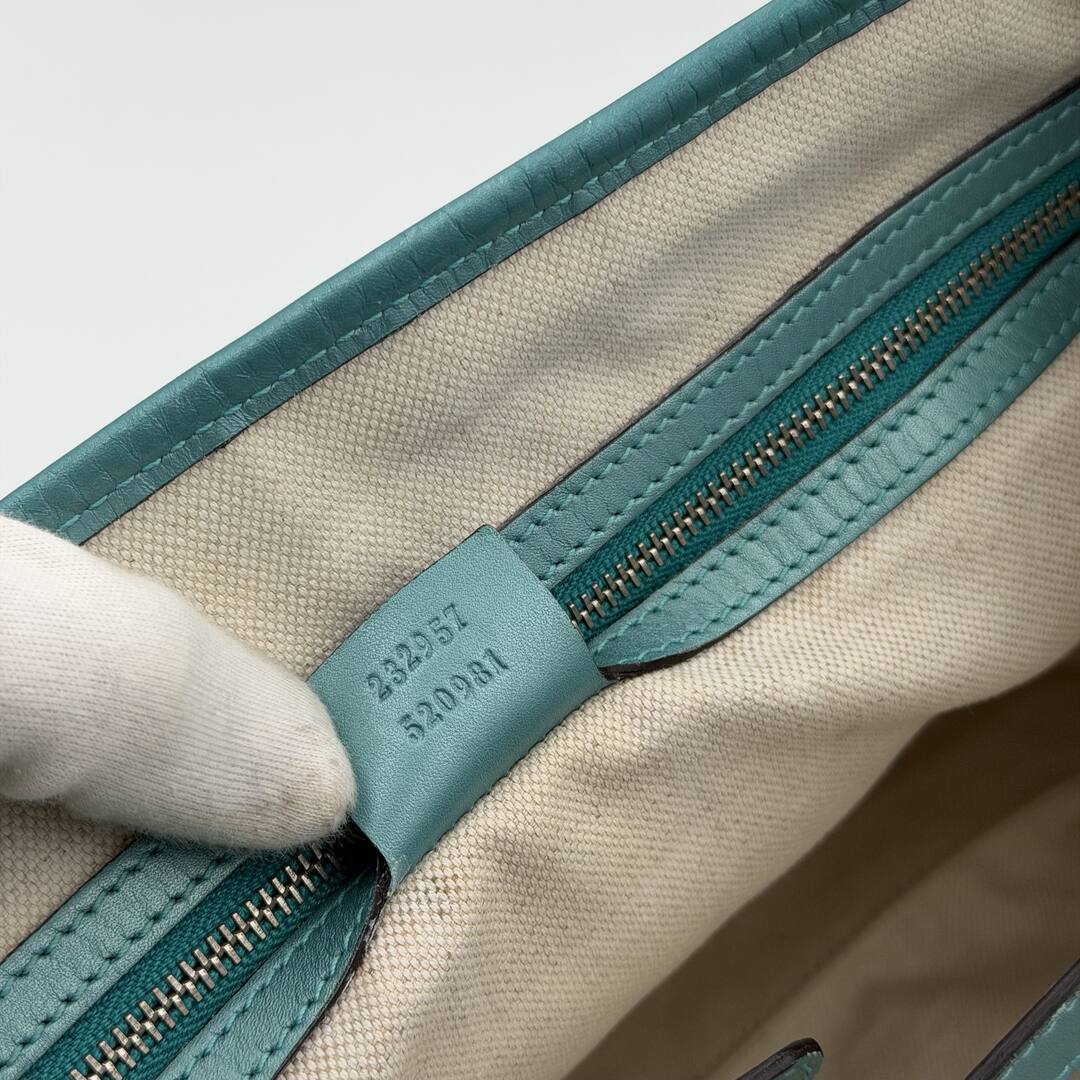 Rare Gucci Guccissima Twins Leather Blue Tote Bag