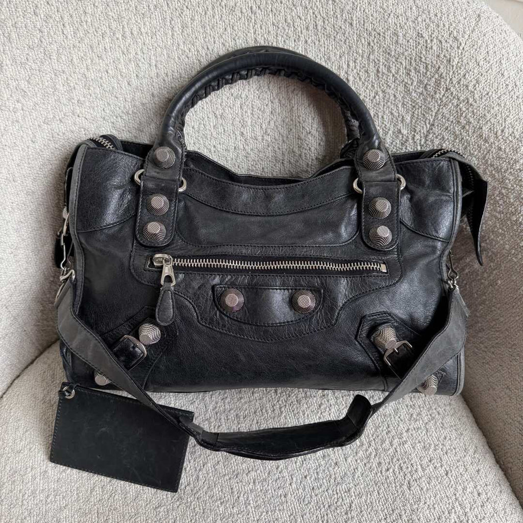 2010 Balenciaga The Giant City 21 Leather Black Bag