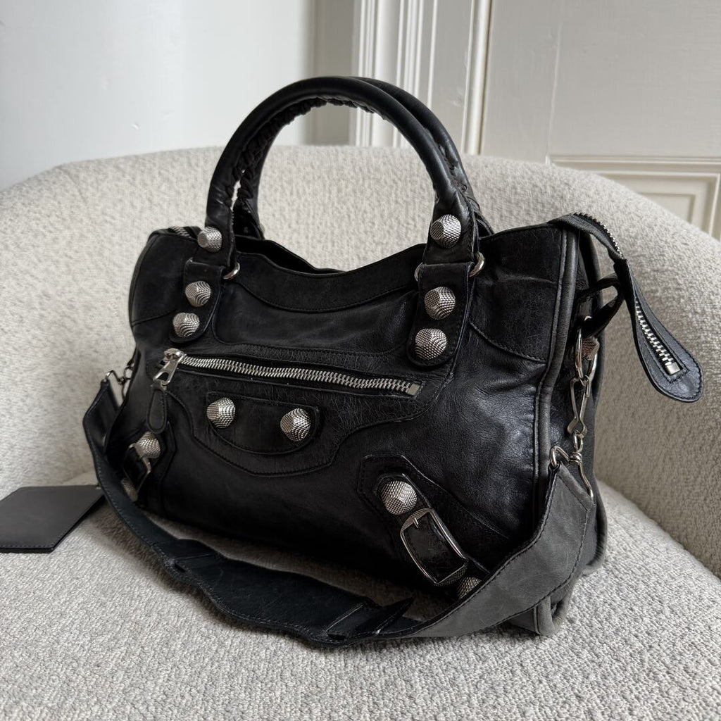 2010 Balenciaga The Giant City 21 Leather Black Bag
