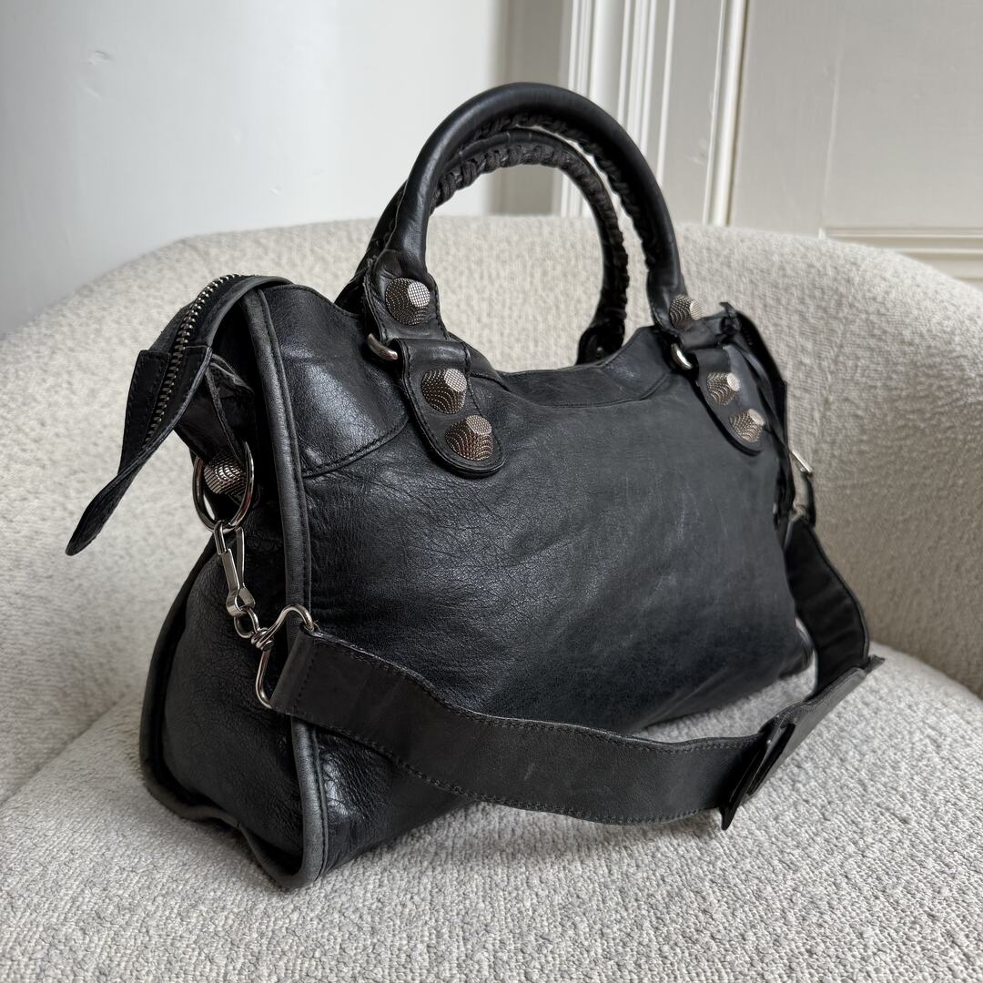 2010 Balenciaga The Giant City 21 Leather Black Bag