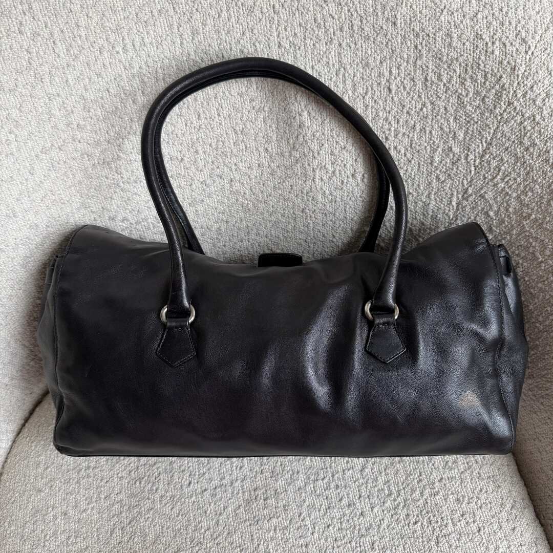 2005 Prada Easy Leather Black Shoulder Bag