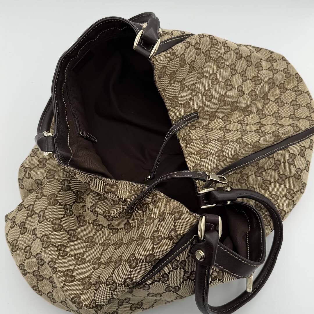 Gucci GG Canvas Abbey D Ring Brown Tote Bag