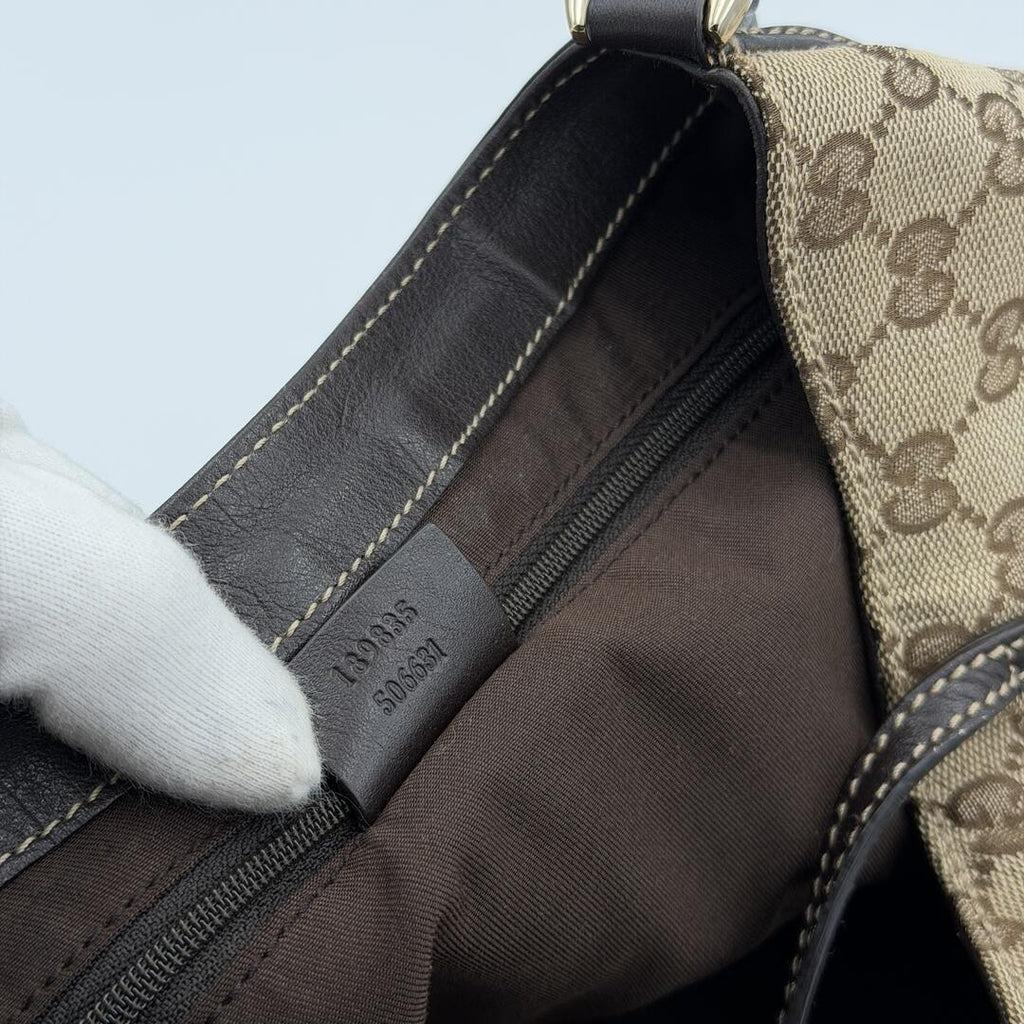 Gucci GG Canvas Abbey D Ring Brown Tote Bag