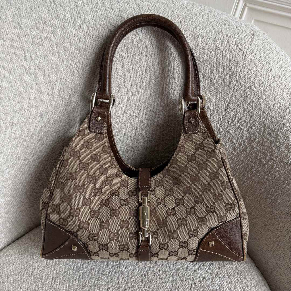 Gucci GG Canvas Jackie Brown Hobo Shoulder Bag