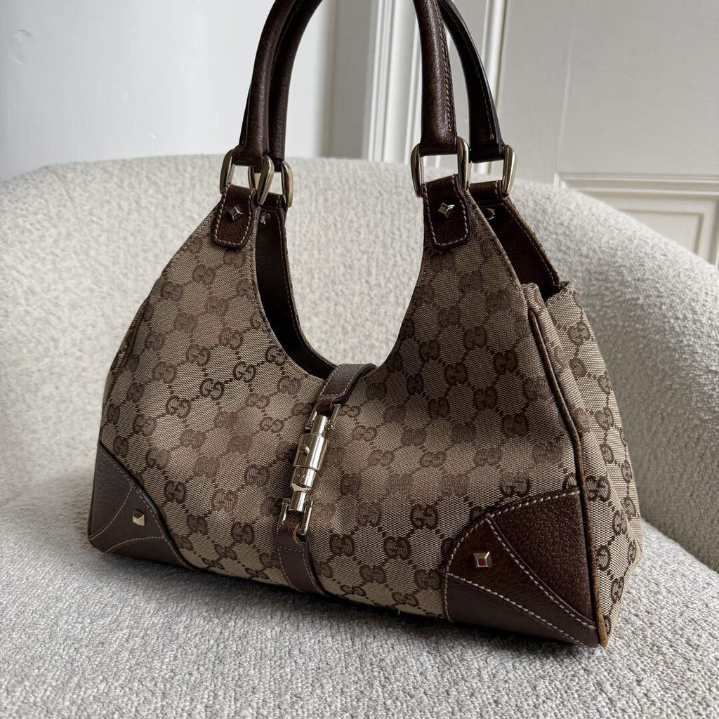 Gucci GG Canvas Jackie Brown Hobo Shoulder Bag