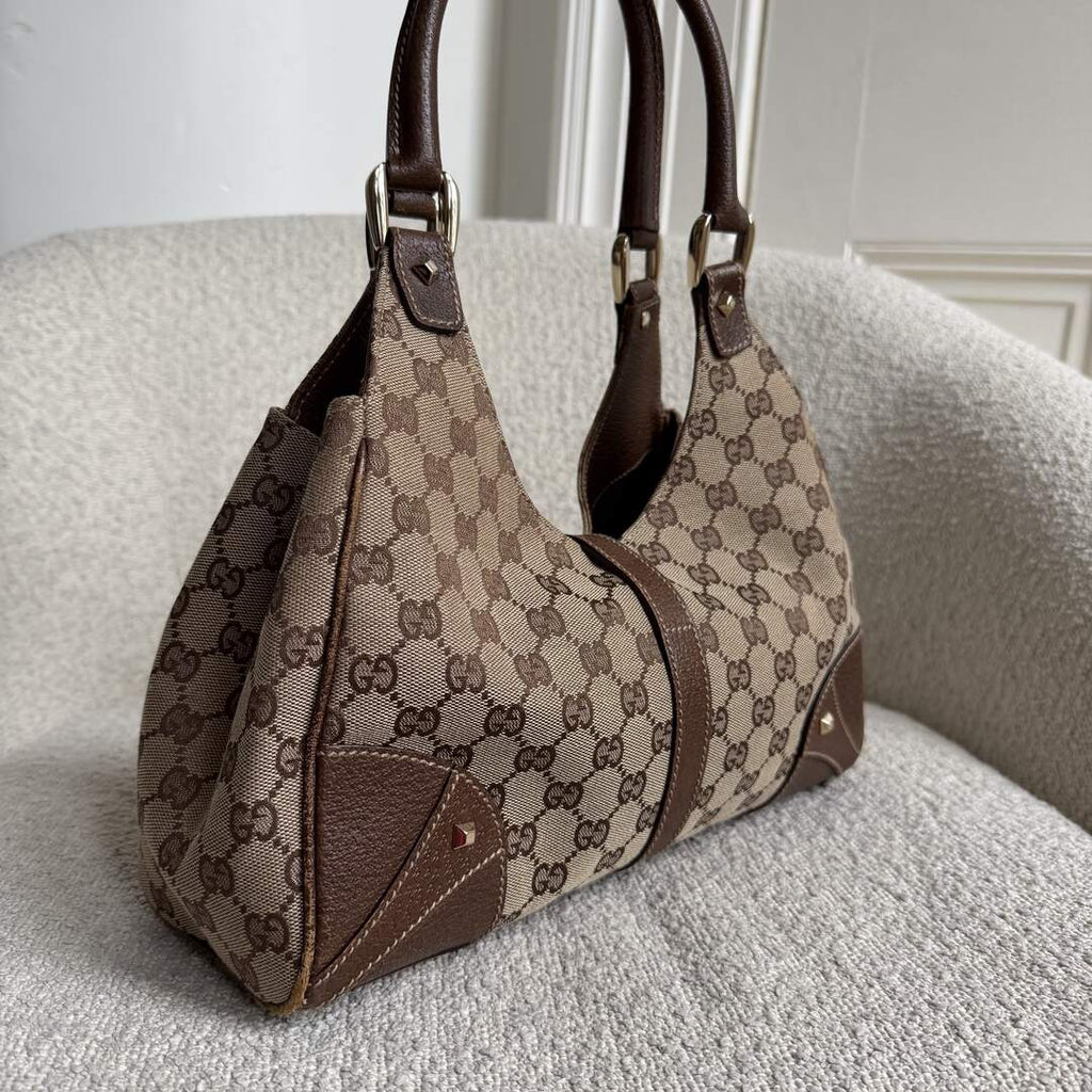 Gucci GG Canvas Jackie Brown Hobo Shoulder Bag
