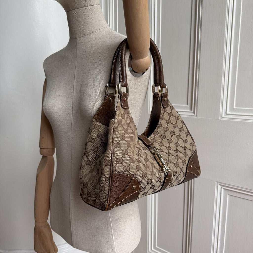 Gucci GG Canvas Jackie Brown Hobo Shoulder Bag
