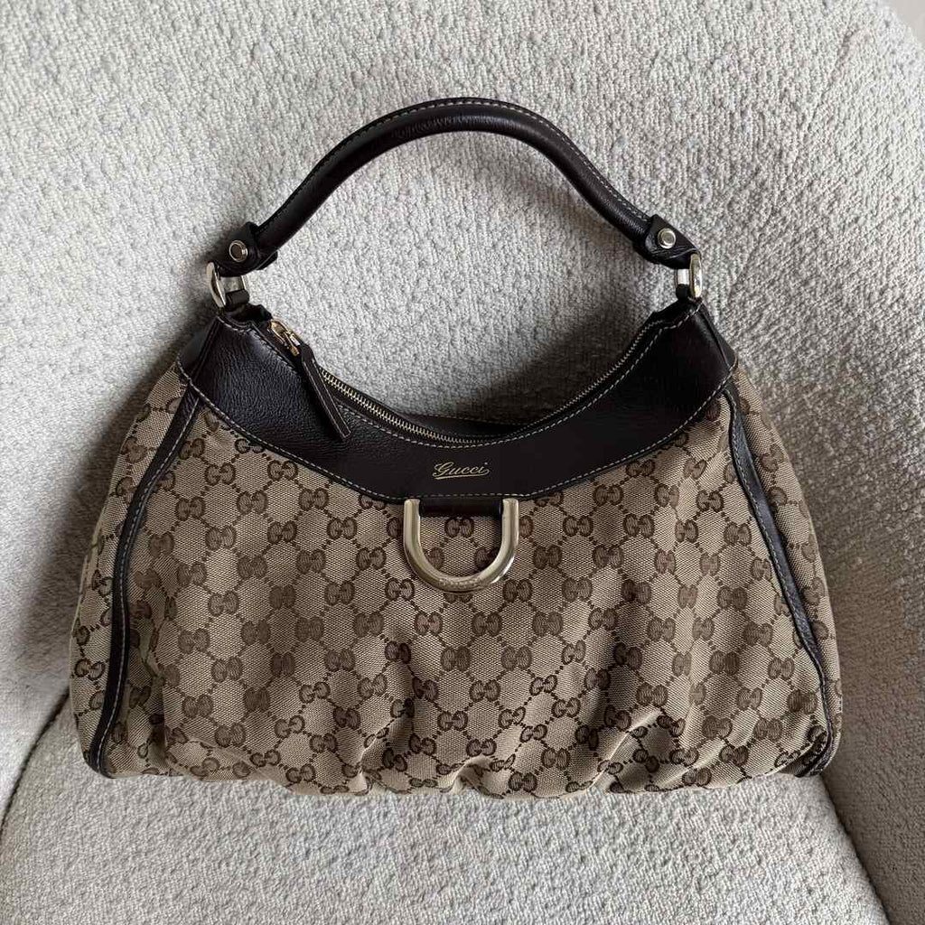Gucci GG Canvas Abbey Brown Shoulder Bag