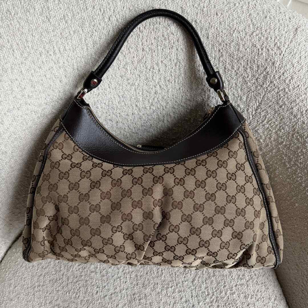 Gucci GG Canvas Abbey Brown Shoulder Bag