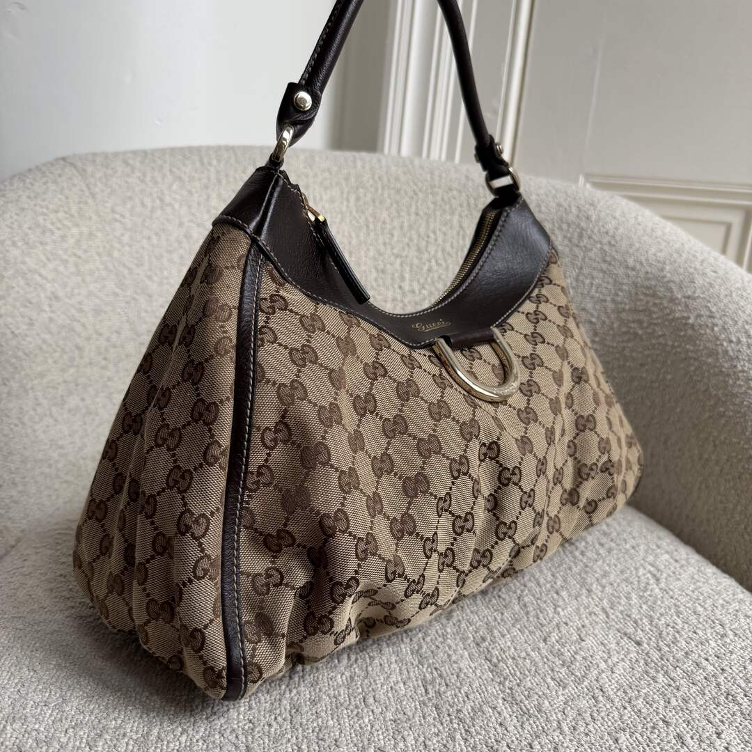 Gucci GG Canvas Abbey Brown Shoulder Bag