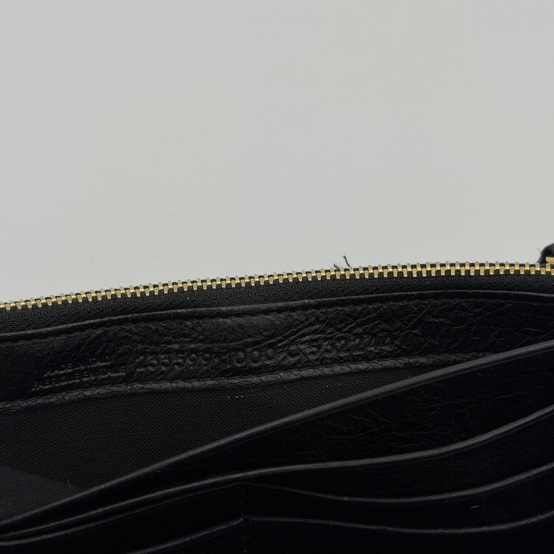 Balenciaga Giant 21 Continental Leather Black Zip Wallet