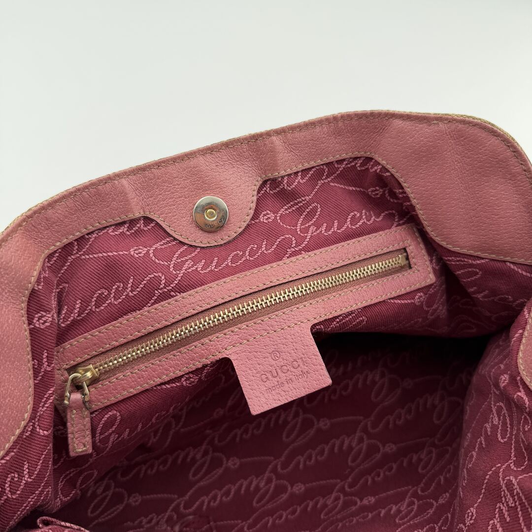 Gucci GG Canvas Charmy Pink Shoulder Bag