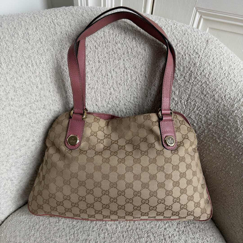 Gucci GG Canvas Charmy Pink Shoulder Bag