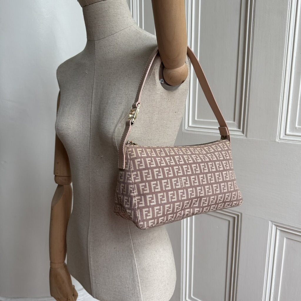 Fendi Zucchino Light Pink Shoulder Bag