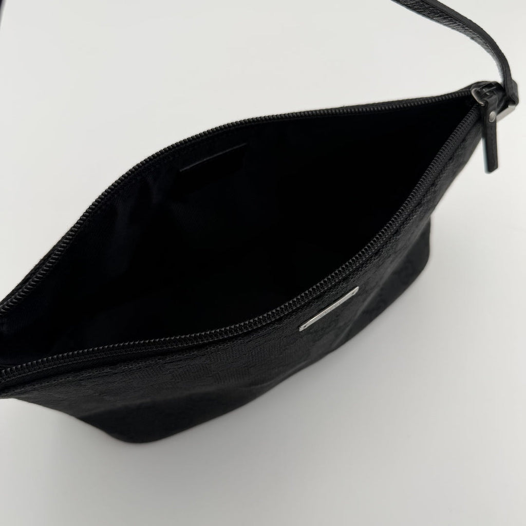 Gucci GG Monogram Black Boat Pochette Handbag